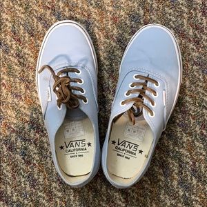 Light blue vans with suede laces